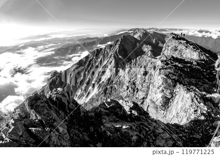 白馬岳山頂からの眺め　白馬三山　白馬岳登山ツアー　新聞広告用 119771225