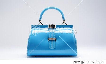 Womens stylish blue leather bag isolated on white background. Neural network ai generated art 119771463