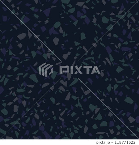 Seamless dark colored low contrast texture with randomly scattered big polygonal particles. Grunge design element for backgrounds. Seamless dark colored low contrast texture with randomly scattered big polygonal particles. Grunge design element for backgrounds. 119771622