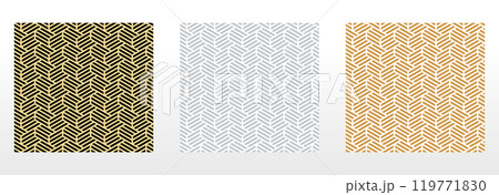 Set of abstract geometric patterns. Seamless vector backgrounds. Colored ornaments Graphic modern patterns Simple lattice graphic design Set of abstract geometric patterns. Seamless vector backgrounds. Colored ornaments Graphic modern patterns Simple lattice graphic design 119771830