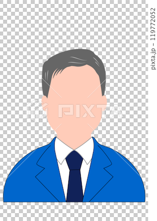 スーツを着た男性のイラスト 顔なしアイコン スーツを着た男性のイラスト 顔なしアイコン 119772052