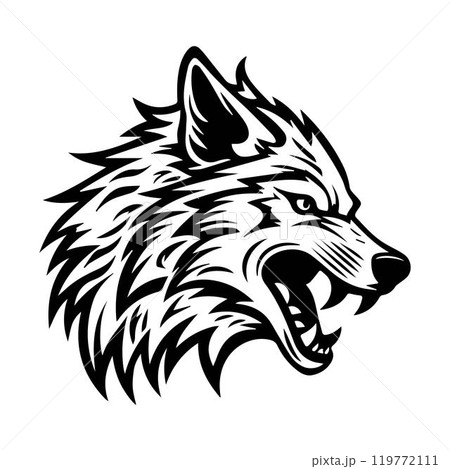 Head Wolf Tribal art Tattoo Head Wolf Tribal art Tattoo 119772111
