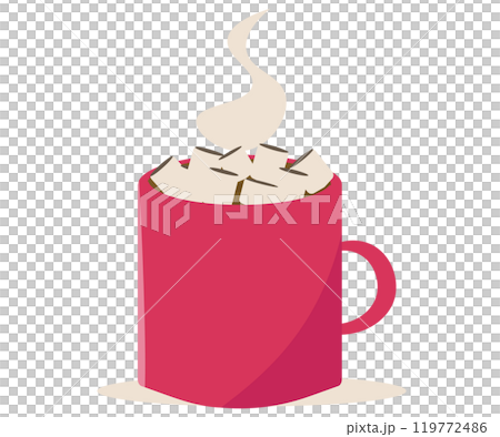 咖啡杯用棉花糖。向量圖 咖啡杯用棉花糖。向量圖 119772486