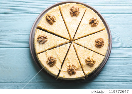 appetizing pumpkin cheesecake 119772647