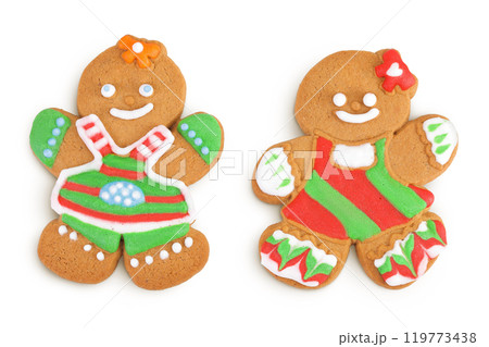 christmas gingerbread cookie isolated on white background 119773438