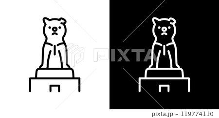 ハチ公像のシンプルなアイコン 119774110
