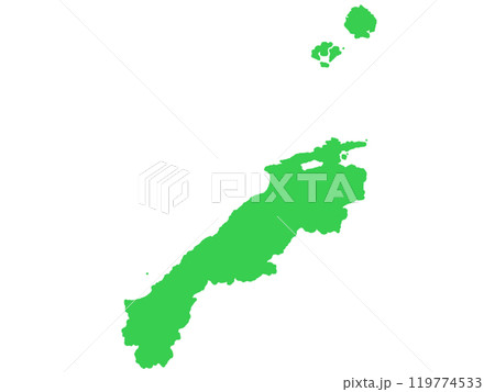 少しゆるい島根県地図 フチなし 119774533