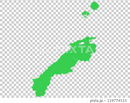 少しゆるい島根県地図 フチなし 119774533