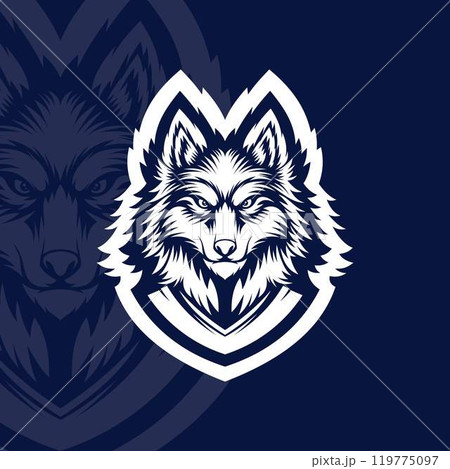 Wolf mascot esport logo design 119775097