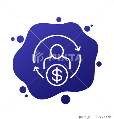 employee turnover cost icon, line vector 119775376