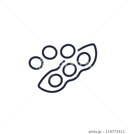 soybeans line icon on white, soy beans vector 119775411