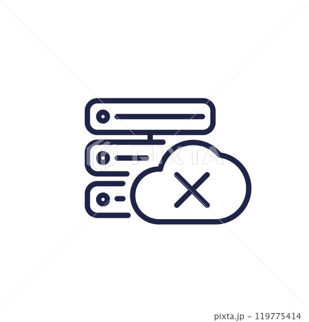 server offline line icon with a cloud 119775414