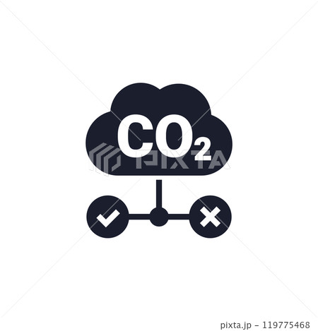 carbon management icon, reducing co2 gas emission carbon management icon, reducing co2 gas emission 119775468
