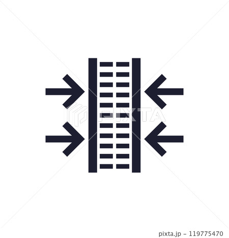 thick wall, thickness icon on white thick wall, thickness icon on white 119775470