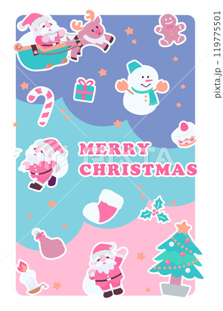 レトロでポップなクリスマスカード 119775501