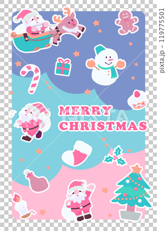レトロでポップなクリスマスカード 119775501
