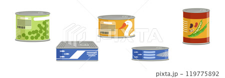 Different Market Product Object in Closed Container Vector Set 119775892