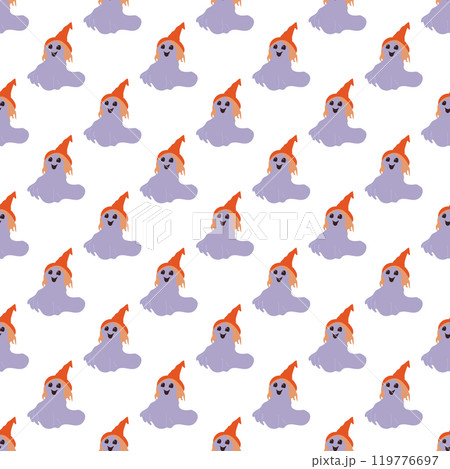 Seamless vector pattern with cute ghosts. 119776697