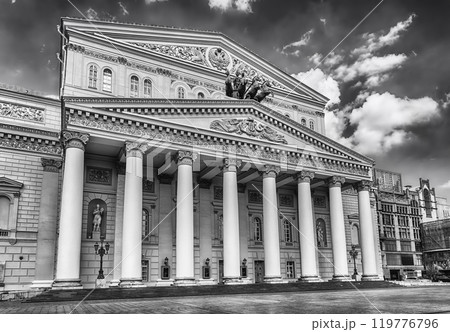 The iconic Bolshoi Theatre, sightseeing and landmark in Moscow, Russia 119776796