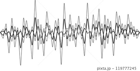 Abstract sound wave design in black and white, perfect for tech or music projects 119777245