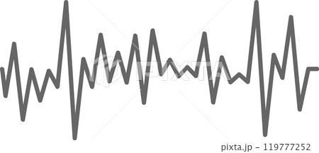 Gray heartbeat line pulses on a white background, symbolizing life and health. Perfect for medical concepts, it represents technology and well being 119777252