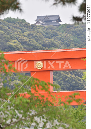 平安神宮の鳥居と青龍殿 平安神宮の鳥居と青龍殿 119778054