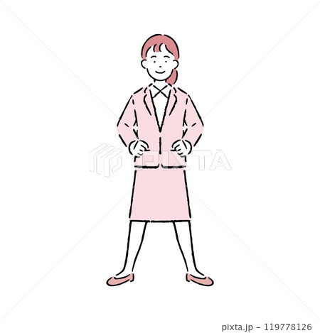 胸を張るスーツを着た女性 119778126