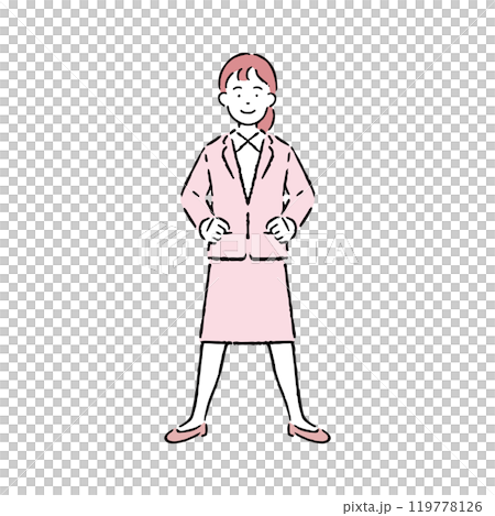 胸を張るスーツを着た女性 119778126