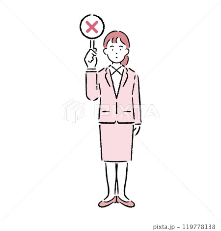 間違いを説明するスーツを着た女性 119778138