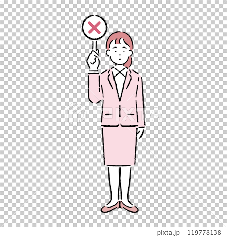 間違いを説明するスーツを着た女性 119778138