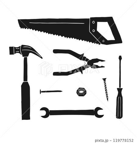 Vector set of hand drawn sketch doodle instruments Vector set of hand drawn sketch doodle instruments 119778152