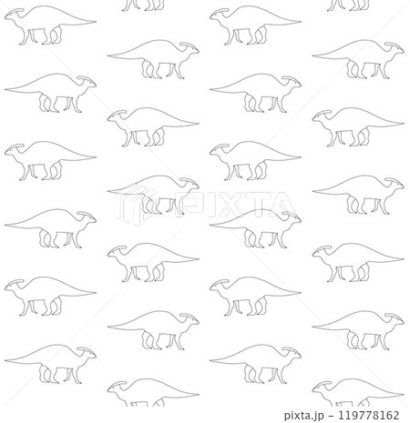 Vector seamless pattern of parasaurolophus 119778162