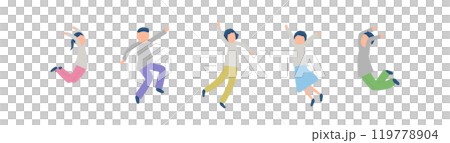 人們跳躍的插圖 人們跳躍的插圖 119778904