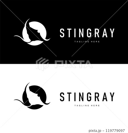 stingray logo design open sea animal with simple silhouette template concept stingray logo design open sea animal with simple silhouette template concept 119779097