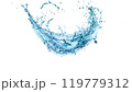 Water splash on red background 119779312