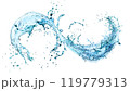 Water splash on red background 119779313
