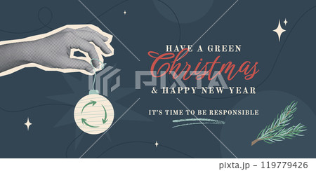Green Christmas concept banner Green Christmas concept banner 119779426