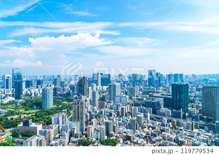 【東京都】麻布台ヒルズの展望台から見た都市風景 【東京都】麻布台ヒルズの展望台から見た都市風景 119779534