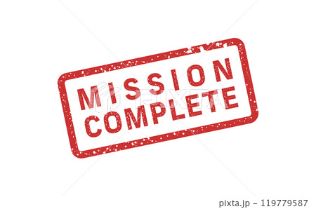 MISSION COMPLETE (ミッション コンプリート) 任務完了の赤いスタンプ MISSION COMPLETE (ミッション コンプリート) 任務完了の赤いスタンプ 119779587