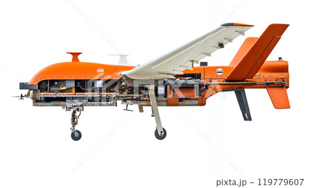 白バックのドローンのカットアウェイビュー 白バックのドローンのカットアウェイビュー 119779607