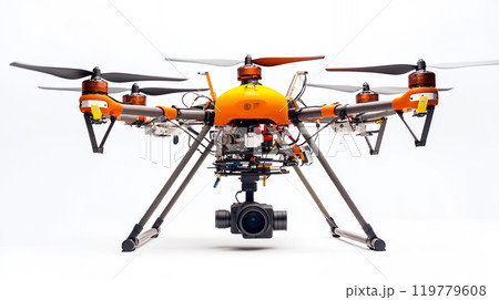 白バックのドローンのカットアウェイビュー 白バックのドローンのカットアウェイビュー 119779608