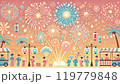 夏風感じる花火と涼夜 119779848