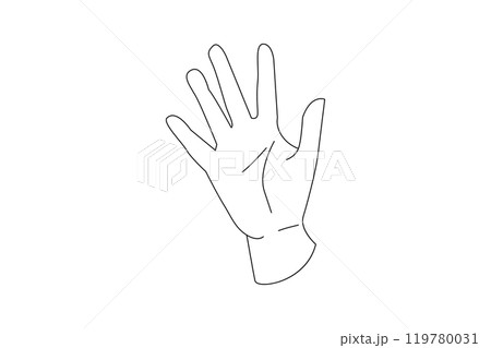 手　カウント　数字　右手　ハンドサイン　手のひら 119780031