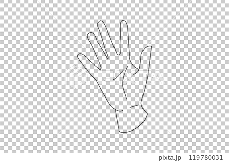 手　カウント　数字　右手　ハンドサイン　手のひら 119780031