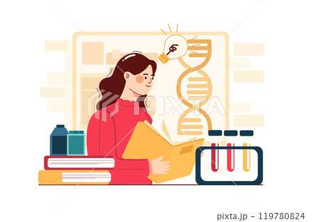 Students doing DNA research and experiment Students doing DNA research and experiment 119780824