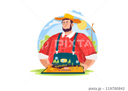 Smart farming with workers using AR for control and monitoring field. 119780842