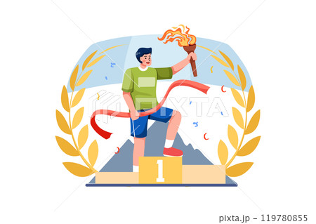 Man with Sport torch 119780855
