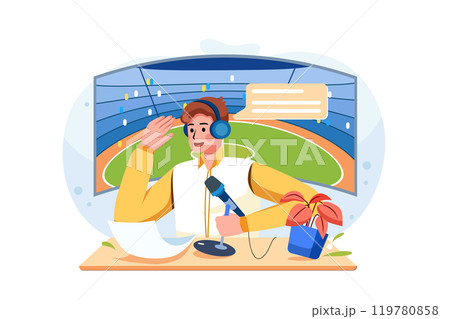 Sports commentator Sports commentator 119780858