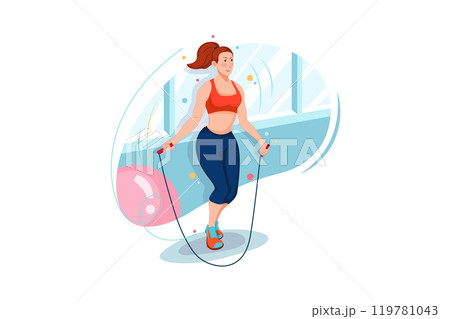 Female rope jumping Female rope jumping 119781043