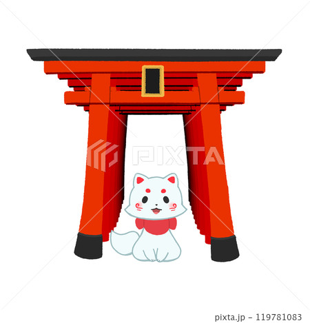 千本鳥居と白狐 千本鳥居と白狐 119781083